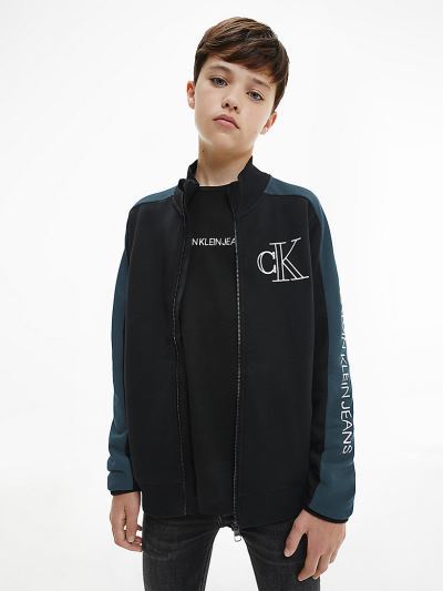 Calvin Klein Ruhák HU335991 | Calvin Klein Organic Cotton Logo Zip Up Fiu Dzseki Fekete